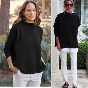 Frank & Eileen Black Funnel Neck Capulet - Size Medium